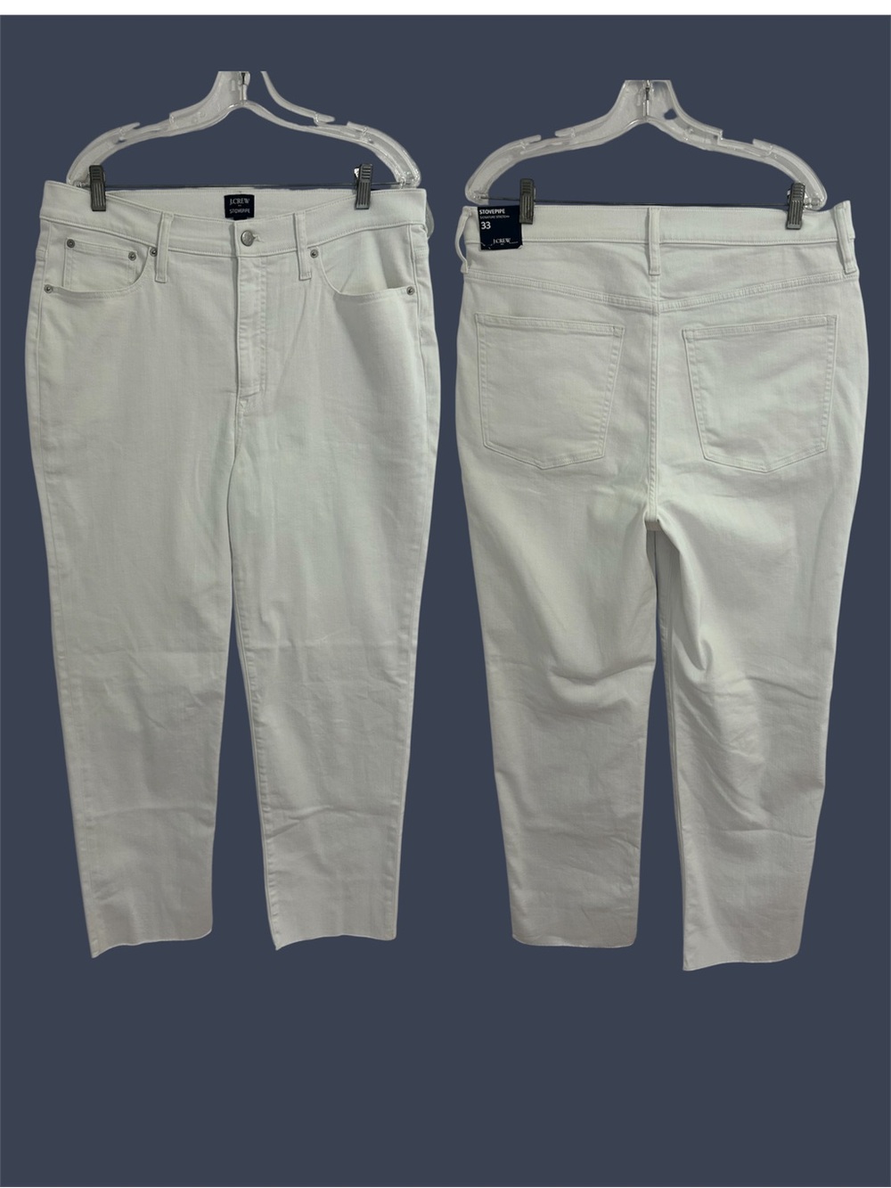 New J.Crew Stovepipe White jeans pants Size 33 old money beach vacation summer‎